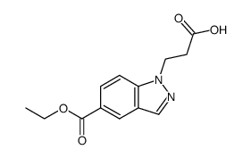 ethyl 1-(2-carboxyethyl)indazole-5-carboxylate结构式