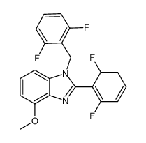 1-(2,6-difluorobenzyl)-2-(2,6-difluorophenyl)-4-metoxylobenzimidazole结构式