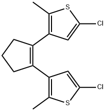1,2-双(5-氯-2-甲基噻吩-3-基)环戊-1-烯结构式