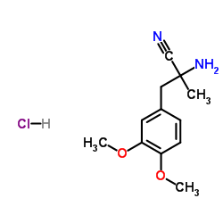 L-3-(3,4-二甲氧基苯基)-2-氨基-2-甲基丙腈盐酸盐结构式