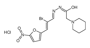 N-[(E)-[(Z)-2-bromo-3-(5-nitrofuran-2-yl)prop-2-enylidene]amino]-2-piperidin-1-ylacetamide,hydrochloride Structure