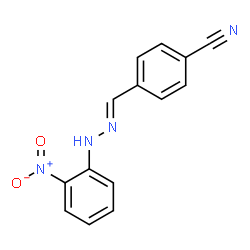 4-[2-(2-nitrophenyl)carbonohydrazonoyl]benzonitrile structure