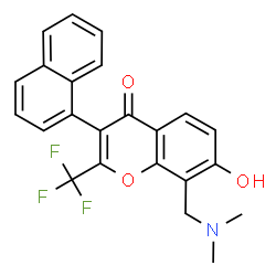 8-[(Dimethylamino)methyl]-7-hydroxy-3-(1-naphthyl)-2-(trifluoromethyl)-4H-chromen-4-one Structure