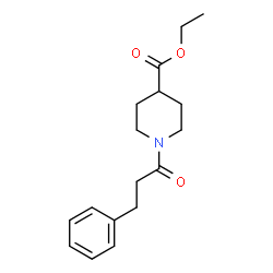Ethyl 1-(3-phenylpropanoyl)-piperidine-4-carboxylate结构式