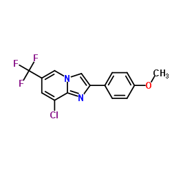 8-Chloro-2-(4-methoxyphenyl)-6-(trifluoromethyl)imidazo[1,2-a]pyridine结构式