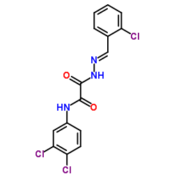 2-[(2E)-2-(2-Chlorobenzylidene)hydrazino]-N-(3,4-dichlorophenyl)-2-oxoacetamide结构式