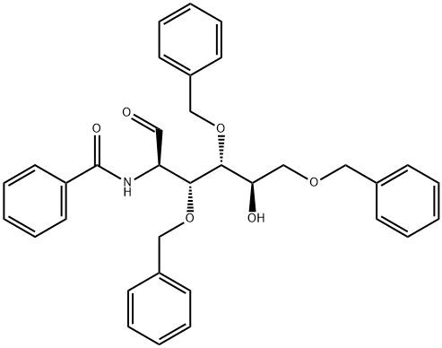2-Benzoylamino-2-deoxy-3-O,4-O,6-O-tribenzyl-D-glucose结构式