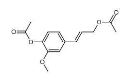 (2E)-3-(4-O-acetyl-3-methoxyphenyl)prop-2-en-1-yl acetate结构式