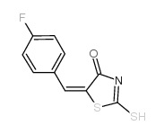 (5E)-5-(4-氟亚苄基)-2-疏基-1,3-噻唑-4(5H)-酮结构式
