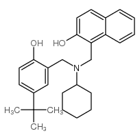 2-Naphthalenol,1-[[cyclohexyl[[5-(1,1-dimethylethyl)-2-hydroxyphenyl]methyl]amino]methyl]- Structure