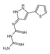 1-(diaminomethylidene)-2-(5-thiophen-2-yl-1H-pyrazol-3-yl)guanidine结构式