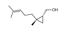 cis-1-(hydroxymethyl)-2-methyl-2-(4-methyl-3-pentenyl)cyclopropane Structure