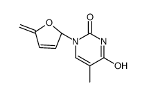 5-methyl-1-[(2R)-5-methylidene-2H-furan-2-yl]pyrimidine-2,4-dione Structure