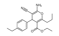 ethyl 6-amino-5-cyano-4-(4-ethylphenyl)-2-propyl-4H-pyran-3-carboxylate结构式