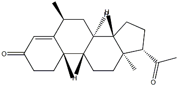 (10α)-6α-Methylpregn-4-ene-3,20-dione Structure