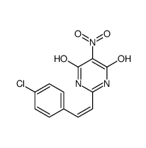 2-[(E)-2-(4-chlorophenyl)ethenyl]-4-hydroxy-5-nitro-1H-pyrimidin-6-one结构式