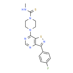 1-Piperazinecarbothioamide,4-[3-(4-fluorophenyl)isothiazolo[4,5-d]pyrimidin-7-yl]-N-methyl-(9CI) Structure