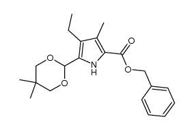 5-(5,5-dimethyl-[1,3]dioxan-2-yl)-4-ethyl-3-methyl-pyrrole-2-carboxylic acid benzyl ester结构式
