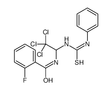 2-fluoro-N-[2,2,2-trichloro-1-(phenylcarbamothioylamino)ethyl]benzamide Structure