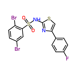 2,5-dibromo-N-[4-(4-fluorophenyl)-1,3-thiazol-2-yl]benzenesulfonamide结构式