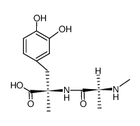 L-N-Methyl-alanyl-L-3-(3,4-dihydroxy-phenyl)-2-methylalanin结构式