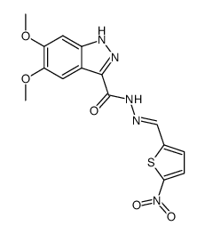 5,6-dimethoxy-1(2)H-indazole-3-carboxylic acid (5-nitro-thiophen-2-ylmethylene)-hydrazide Structure