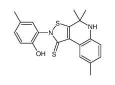 2-(2-hydroxy-5-methylphenyl)-4,4,8-trimethyl-5H-[1,2]thiazolo[5,4-c]quinoline-1-thione结构式