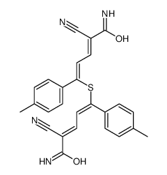 5-[5-amino-4-cyano-1-(4-methylphenyl)-5-oxopenta-1,3-dienyl]sulfanyl-2-cyano-5-(4-methylphenyl)penta-2,4-dienamide结构式