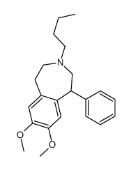 3-butyl-7,8-dimethoxy-5-phenyl-1,2,4,5-tetrahydro-3-benzazepine结构式