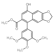 Naphtho[2,3-d]-1,3-dioxole-6-carboxylic acid,8-hydroxy-5-(3,4,5-trimethoxyphenyl)-, methyl ester structure