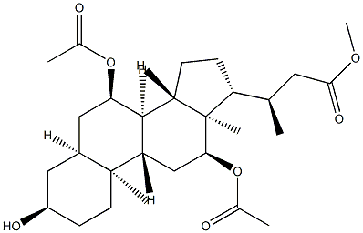 7α,12α-Bis(acetyloxy)-3α-hydroxy-24-nor-5β-cholan-23-oic acid methyl ester结构式