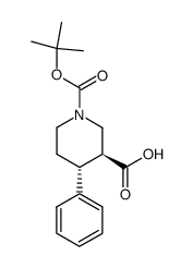 (3S,4R)-1-(TERT-BUTOXYCARBONYL)-4-PHENYLPIPERIDINE-3-CARBOXYLIC ACID结构式