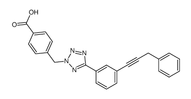 4-{5-[3-(3-Phenyl-prop-1-ynyl)-phenyl]-tetrazol-2-ylmethyl}-benzoic acid结构式