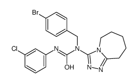 1-[(4-bromophenyl)methyl]-3-(3-chlorophenyl)-1-(6,7,8,9-tetrahydro-5H-[1,2,4]triazolo[4,3-a]azepin-3-yl)urea结构式