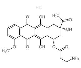 (3-acetyl-3,5,12-trihydroxy-10-methoxy-6,11-dioxo-2,4-dihydro-1H-tetracen-1-yl) 3-aminopropanoate结构式
