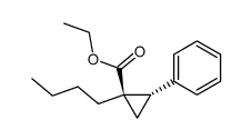 r-1-(ethoxycarbonyl)-1-butyl-t-2-phenylcyclopropane结构式