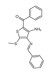 (3-Amino-5-methylsulfanyl-4-{[1-phenyl-meth-(E)-ylidene]-amino}-thiophen-2-yl)-phenyl-methanone结构式