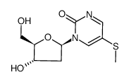 1-(2-deoxy-beta-D-ribofuranosyl)-5-(methylmercapto)-2-pyrimidinone structure