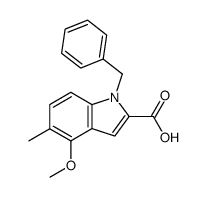 1-benzyl-4-methoxy-5-methyl-1H-indole-2-carboxylic acid结构式