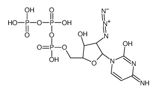 2(1H)-Pyrimidinone, 4-amino-1-(2-azido-2-deoxy-5-O-(hydroxy((hydroxy(p hosphonooxy)phosphinyl)oxy)phosphinyl)-beta-D-arabinofuranosyl)-结构式