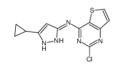 2-Chloro-N-(5-cyclopropyl-1H-pyrazol-3-yl)thieno[3,2-d]pyrimidin- 4-amine Structure