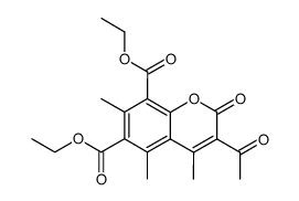 3-acetyl-4,5,7-trimethyl-2-oxo-2H-chromene-6,8-dicarboxylic acid diethyl ester结构式