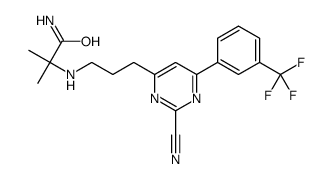 N2-(3-{2-Cyano-6-[3-(trifluoromethyl)phenyl]-4-pyrimidinyl}propyl)-2-methylalaninamide Structure