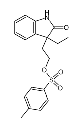 Toluene-4-sulfonic acid 2-(3-ethyl-2-oxo-2,3-dihydro-1H-indol-3-yl)-ethyl ester结构式