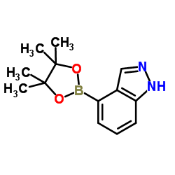 4-(4,4,5,5-tetramethyl-1,3,2-dioxaborolan-2-yl)-1H-indazole structure