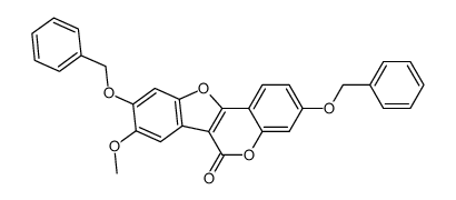 3,9-bis(benzyloxy)-8-methoxy-6H-benzofuro[3,2-c]chromen-6-one结构式