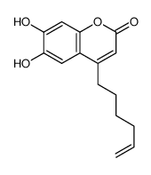4-hex-5-enyl-6,7-dihydroxychromen-2-one结构式