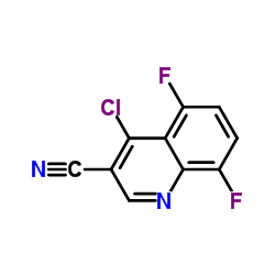 4-Chloro-5,8-difluoro-3-quinolinecarbonitrile结构式