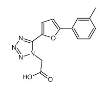 2-[5-[5-(3-methylphenyl)furan-2-yl]tetrazol-1-yl]acetic acid Structure