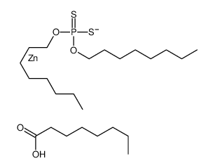 dioctoxy-sulfanylidene-sulfido-λ5-phosphane,octanoic acid,zinc结构式